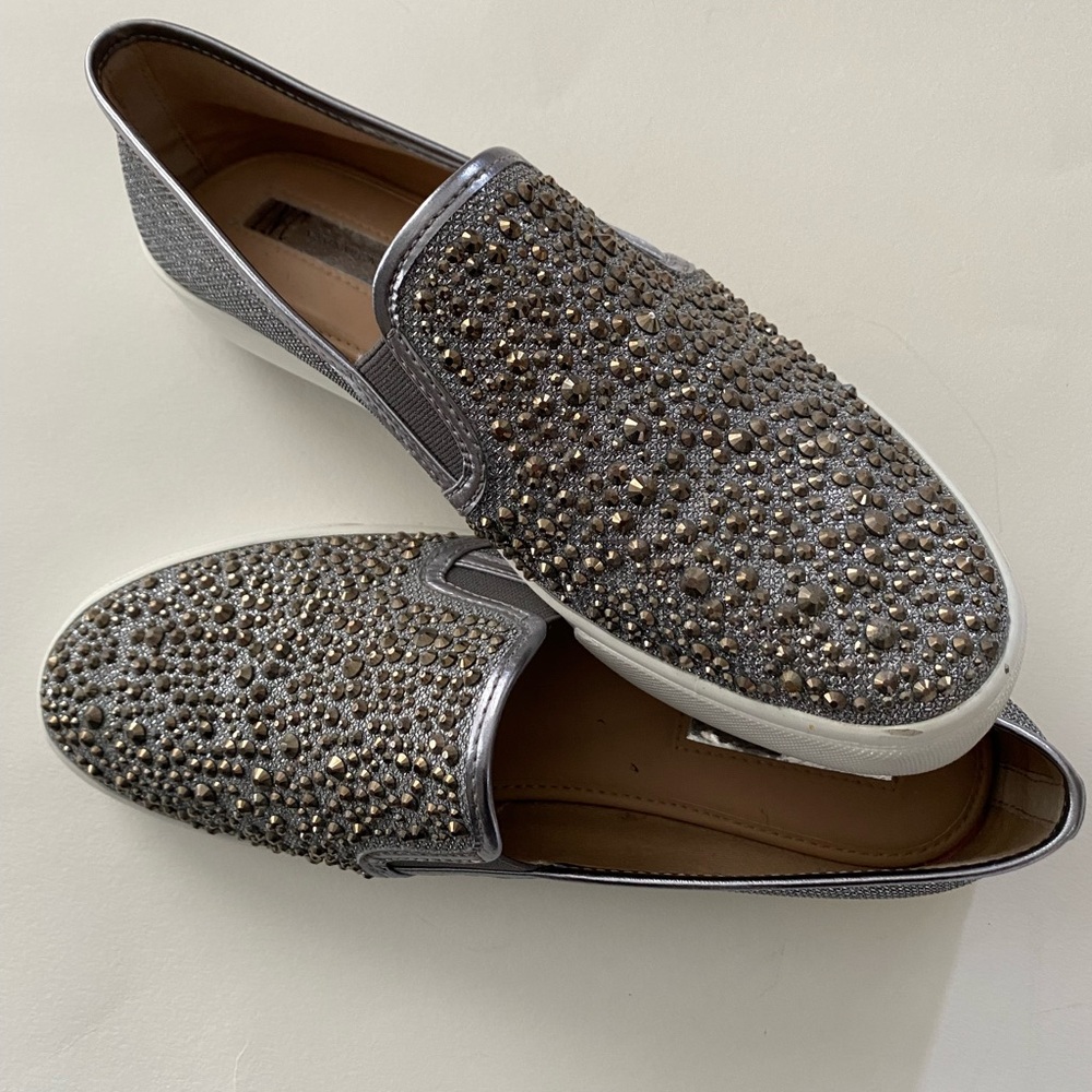 INC International Concepts Gray Slip-On Shoes with Studded Design